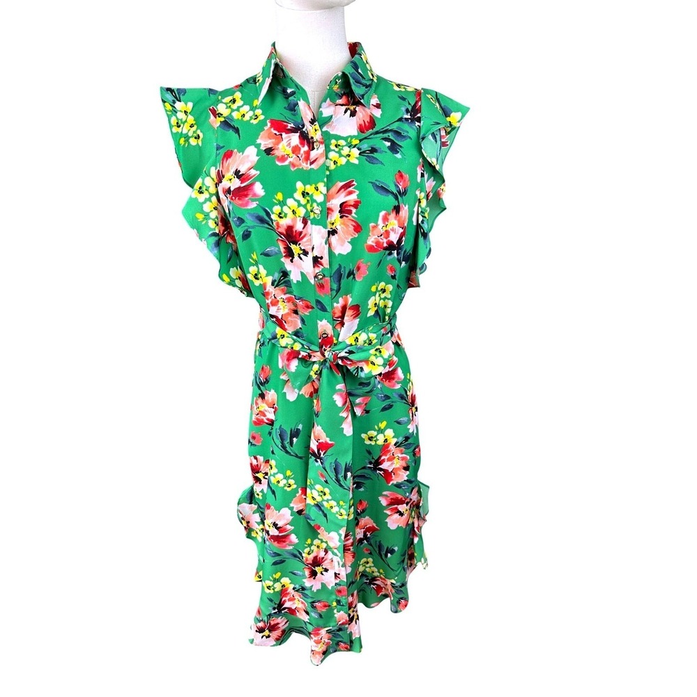 Lauren Ralph Lauren Green Floral Mini Dress